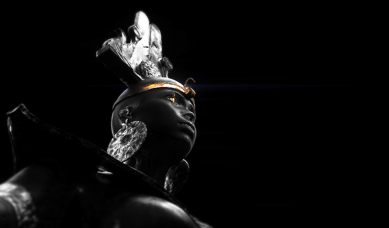 «Kandaka Amanirenas Reconstructed». Art by Kidus Hailesilassie, 2021. Still from «Kandaka & the Black Pharaohs» a short film and room-scale installation.