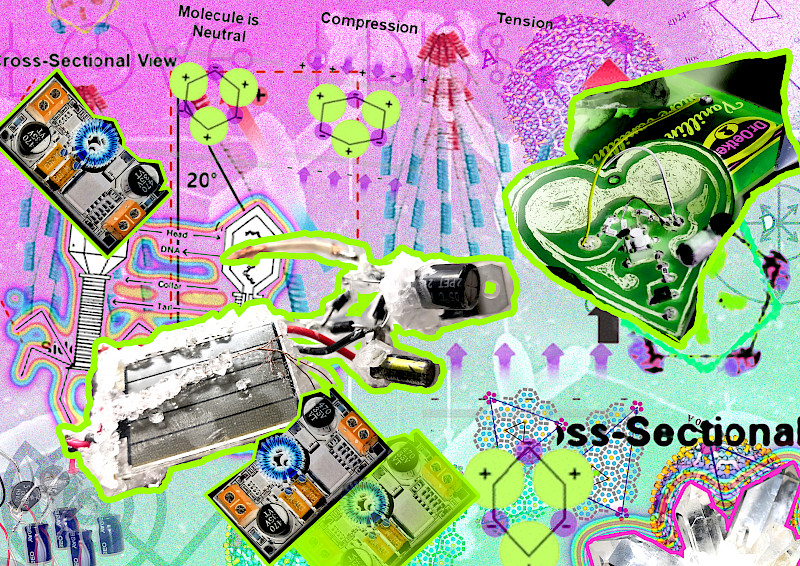 Intimate Electrode Pinkprints for Harmonious Bioelectric Nanogenerators. Courtesy the artists, 2023. © Miranda Moss & Urs Gaudenz.